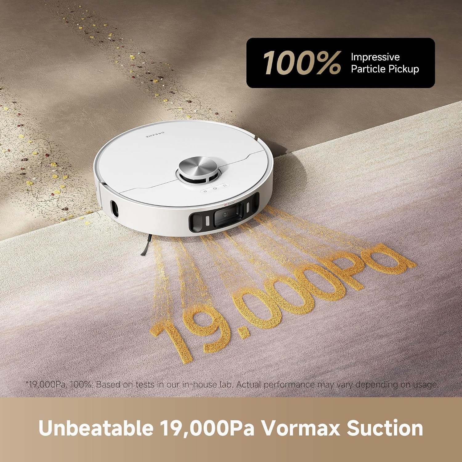 Robot Vacuum And Mop 19,000Pa Suction Obstacle Avoidance White