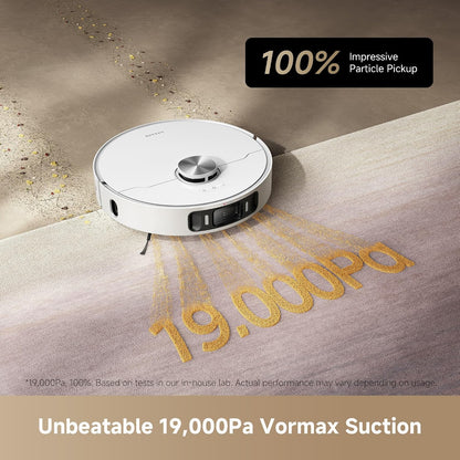 Robot Vacuum And Mop 19,000Pa Suction Obstacle Avoidance White