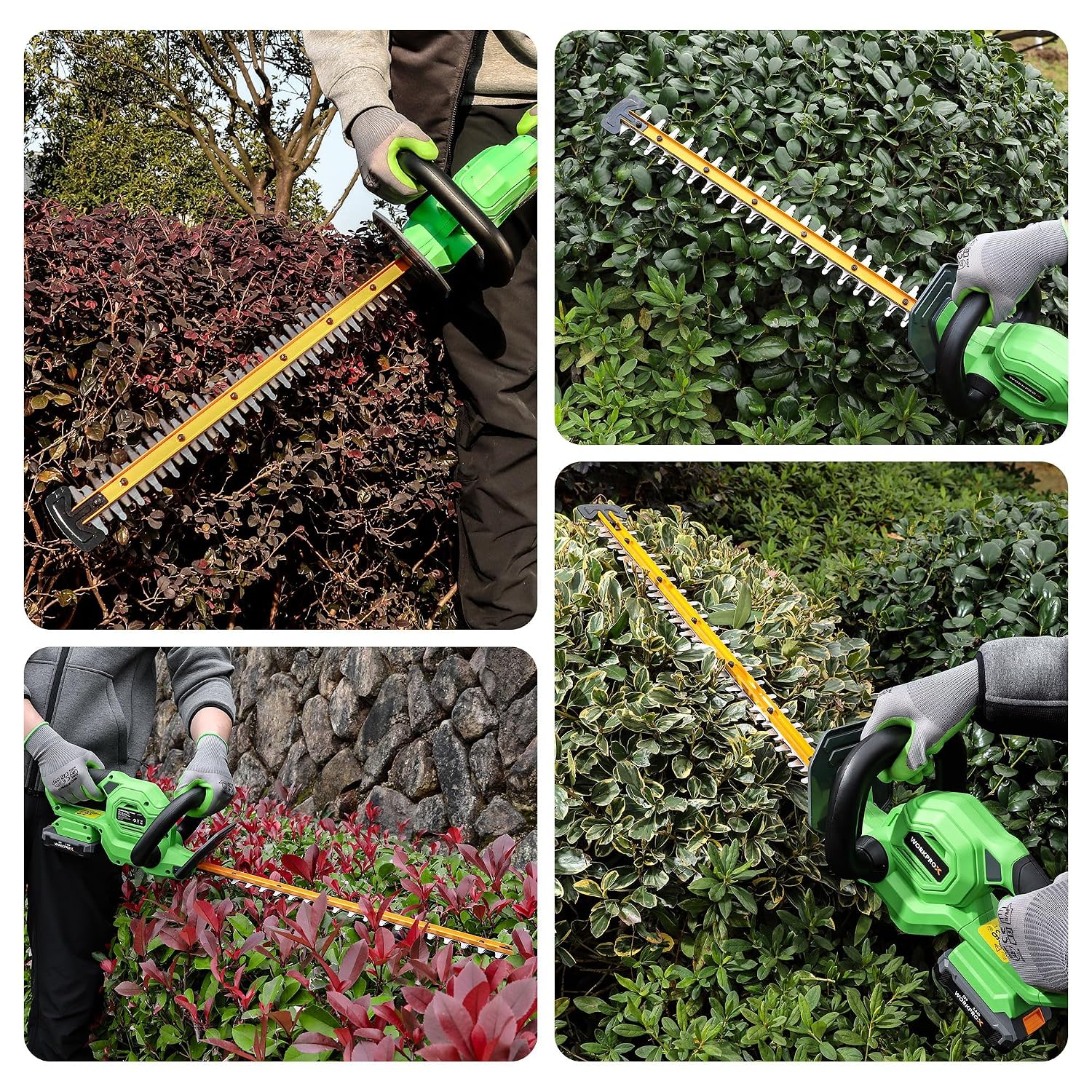Cordless Hedge Trimmer 510mm 1200RPM 18mm Pruning Capacity Green
