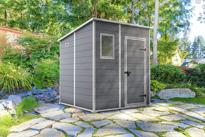 Garden Storage Shed 6 X 6 Ft Grey Resin Single Door