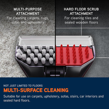 Spot Cleaner 1.6L 4.5m Cord Multi-Surface Handheld Red Grey