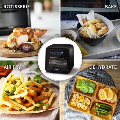 Air Fryer Oven 10L 2000W Digital Touch Fry Bake Dehydrate Black Grey