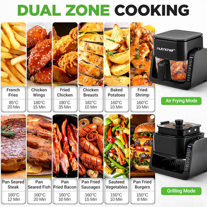 Air Fryer and Grill 4L 7-in-1 Preset Cook Modes Black