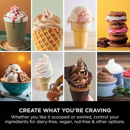 Ice Cream Maker 13 Functions 2x 480ml Tubs Soft Serve Platinum