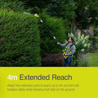 Cordless Pole Hedge Trimmer 45cm 18V ONE+ Diamond-Ground Blade