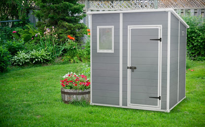 Garden Storage Shed 6 X 6 Ft Grey Resin Single Door