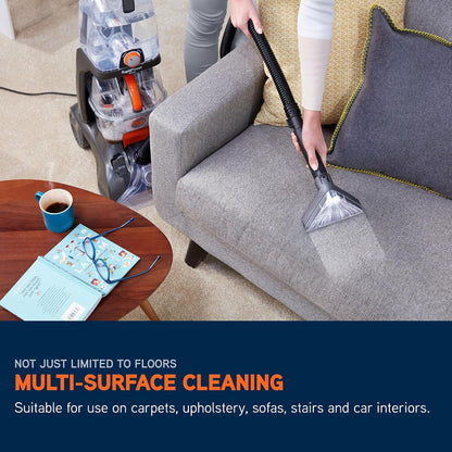 Carpet Cleaner 1200W 2.5L Extra Large Tank SpinScrub Brushes Grey