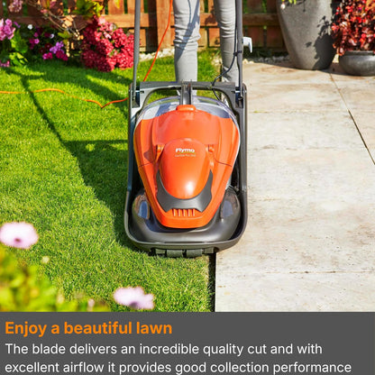 Hover Lawn Mower 33cm 1700W 20L Grass Box 4 Cutting Heights Orange Grey