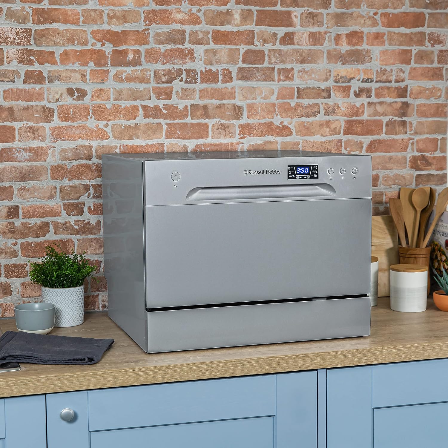 Freestanding Compact Dishwasher 6 Place Settings 6 Programs Silver