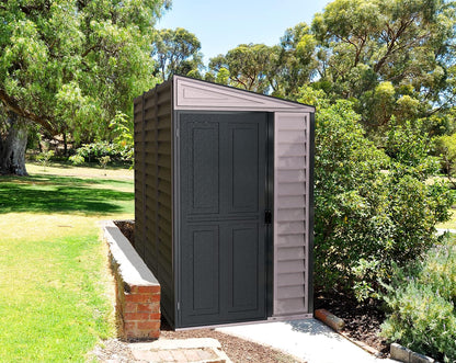 SideMate PLUS 4 x 8 Plastic Garden Shed 2.95 m² with Metal Foundation Kit Dark Grey