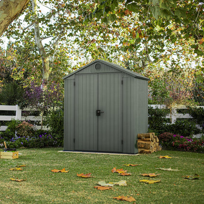 Darwin 6x4ft Double Door Garden Shed — Wood-Effect Outdoor Storage