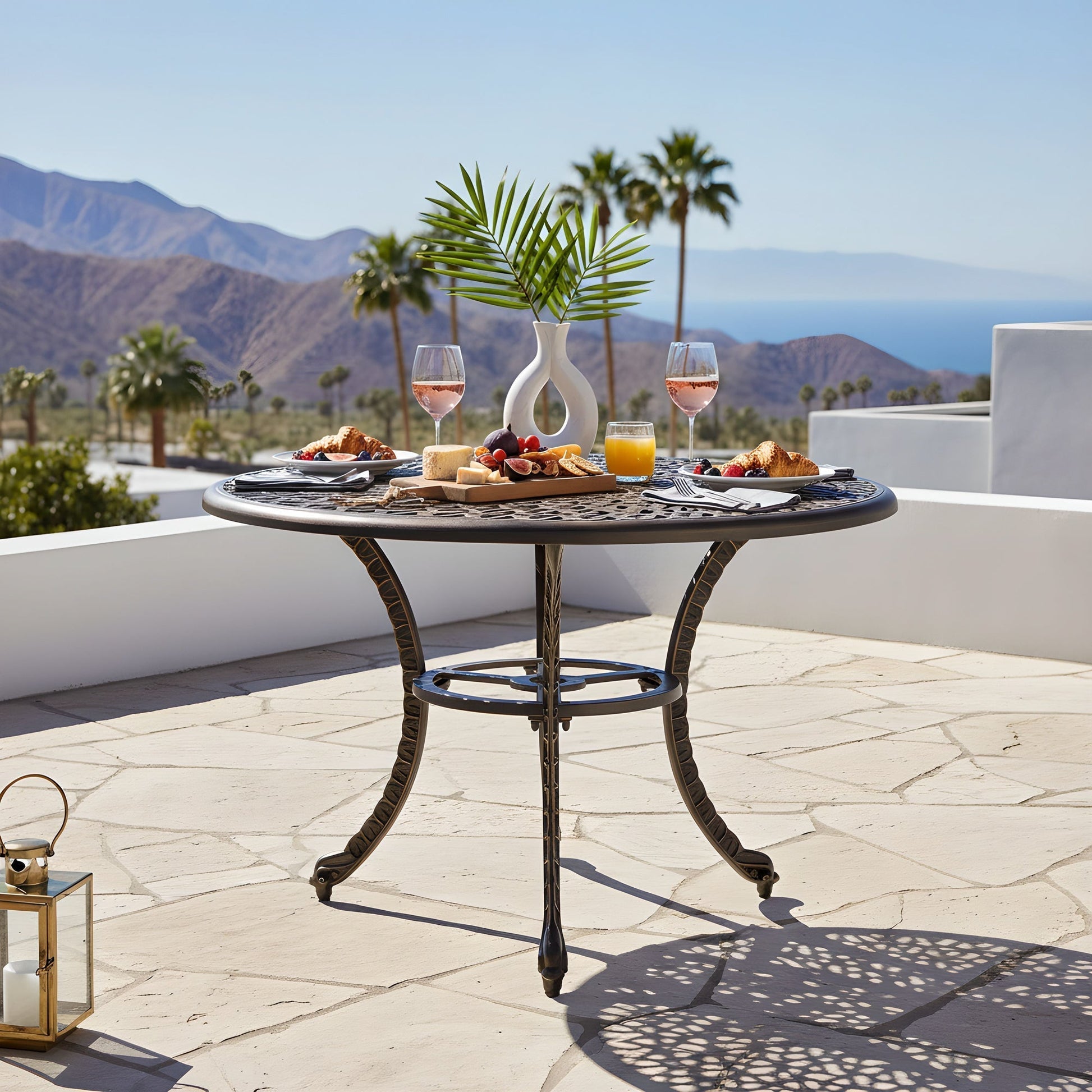 Harmon 41" Round Outdoor Dining Table for Patio