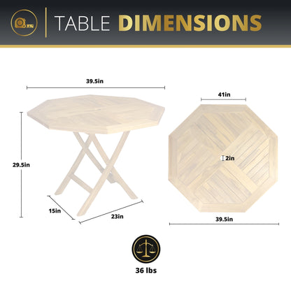 Octavia 5PC Outdoor Dining Set - Teakwood