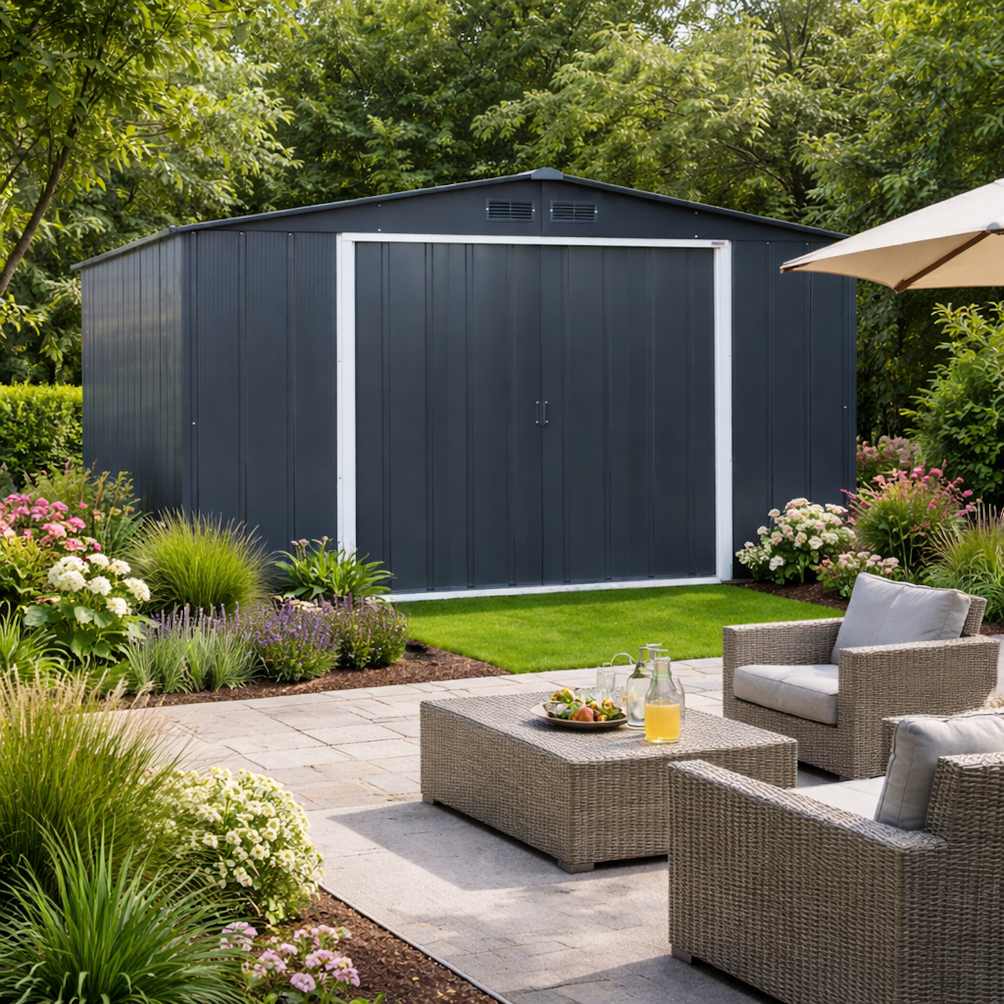 Duramax ECO 3.12 x 3.54 m Metal Shed - Anthracite