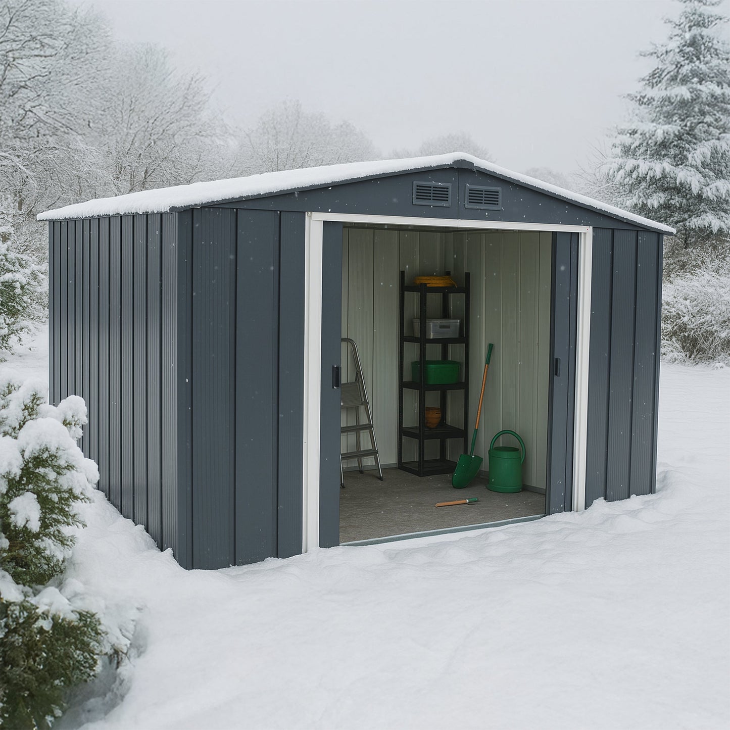 Duramax ECO 3.12 x 2.34 m Metal Shed - Anthracite