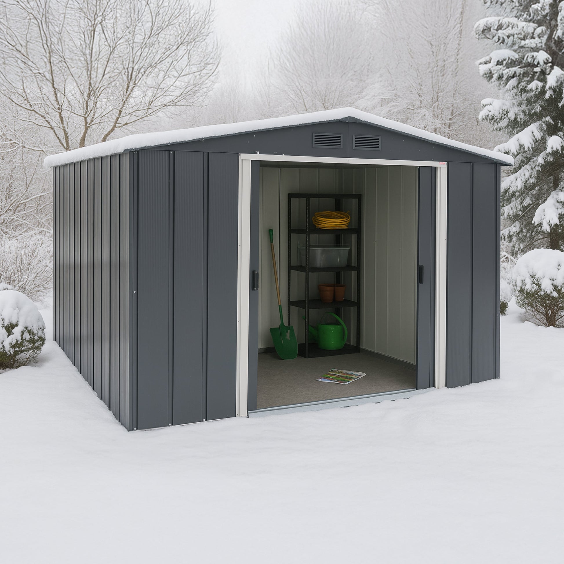 Duramax ECO 3.12 x 2.34 m Metal Shed - Anthracite