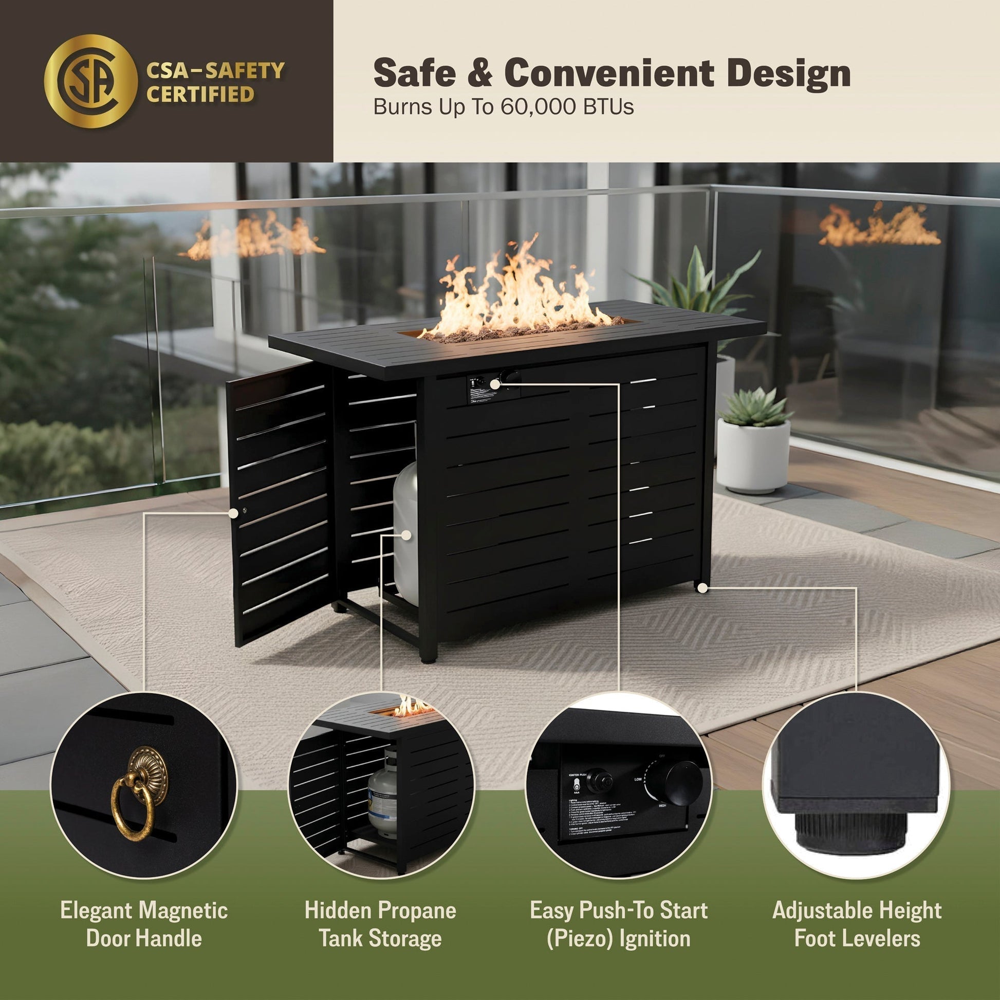 Ore 42" Outdoor Fire Pit Table for Patio