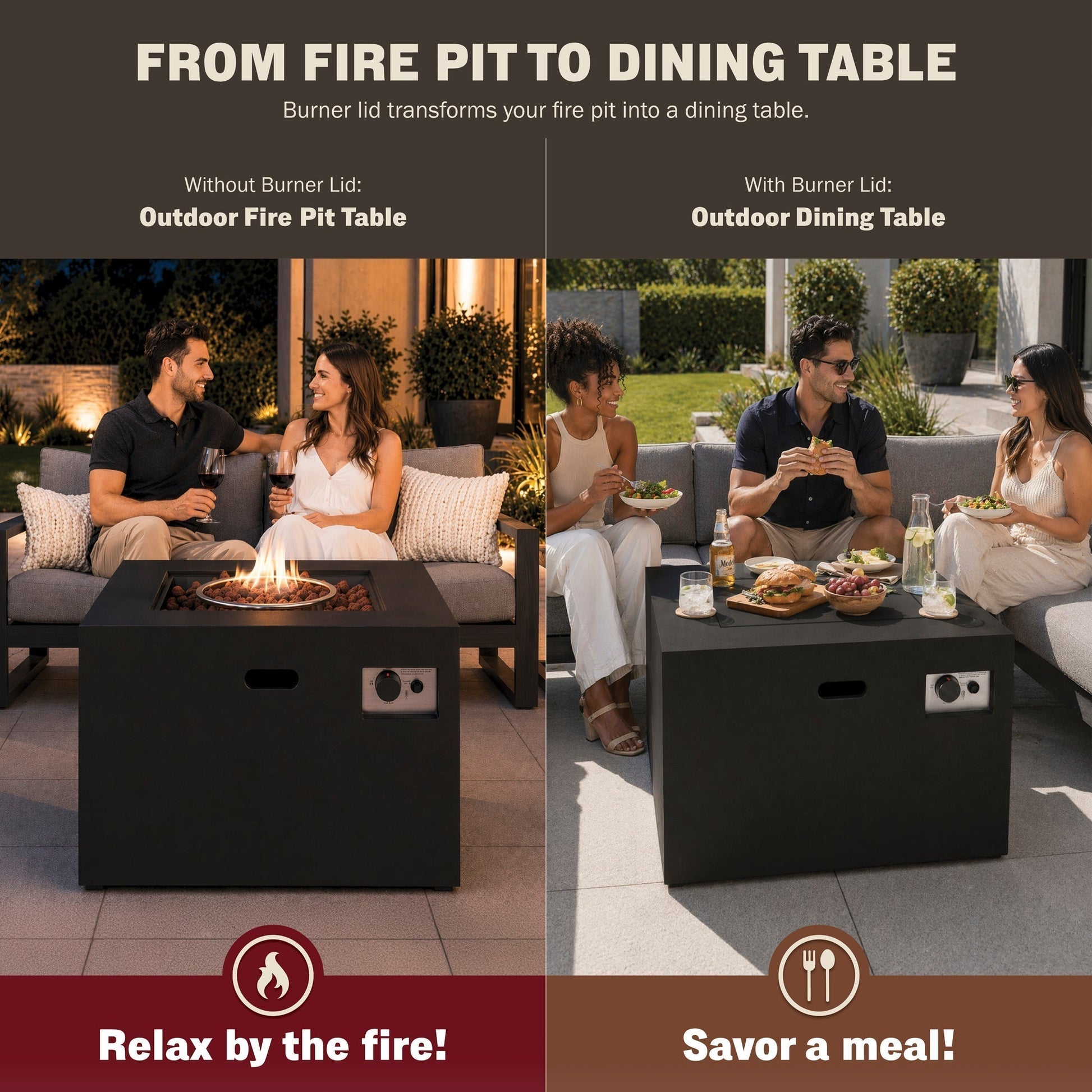 Kai 32" Outdoor Alloy Steel Fire Pit Table for Patio