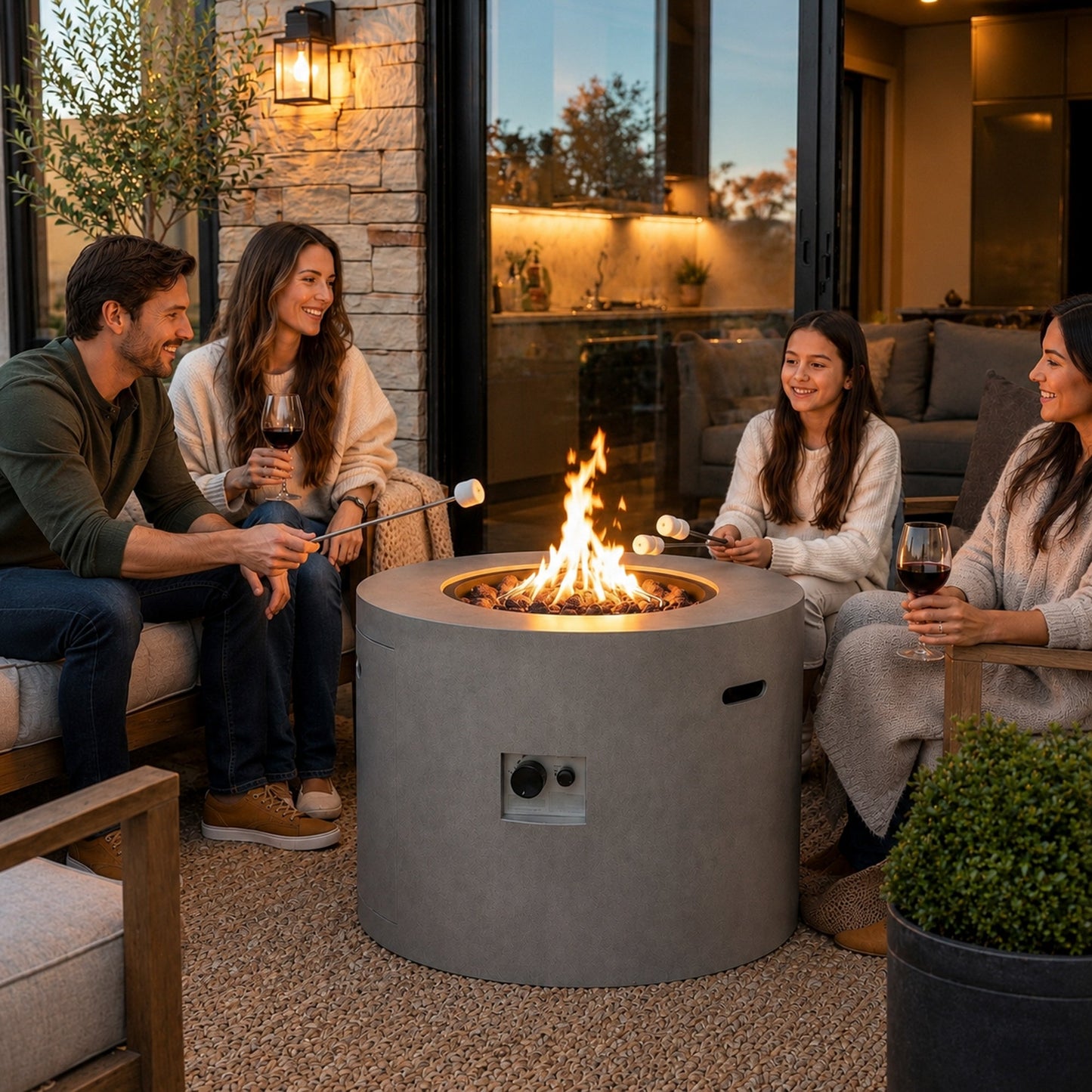 Loren 32" Outdoor Alloy Steel Fire Pit Table for Patio