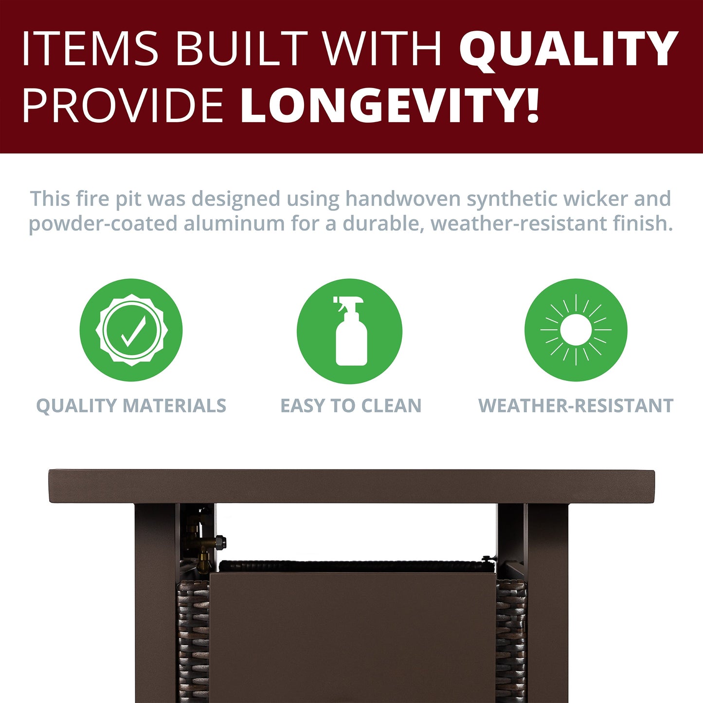Lark 28" Outdoor Fire Pit Side Table for Patio