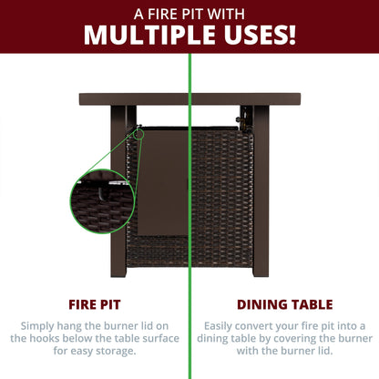 Lark 28" Outdoor Fire Pit Side Table for Patio