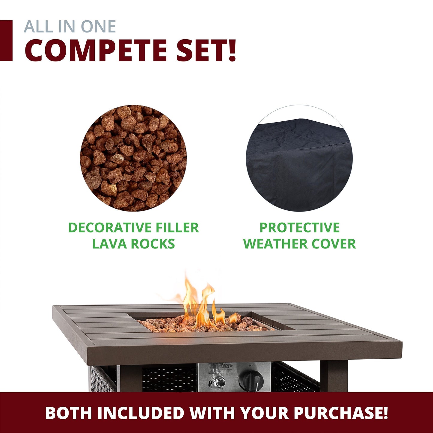 Lark 28" Outdoor Fire Pit Side Table for Patio
