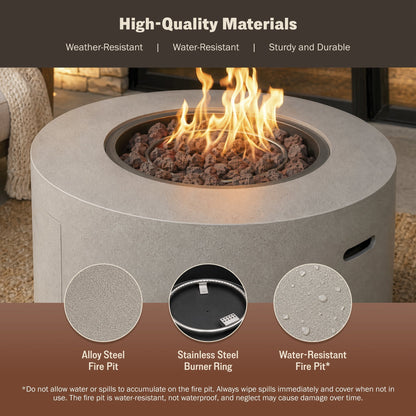Loren 32" Outdoor Alloy Steel Fire Pit Table for Patio