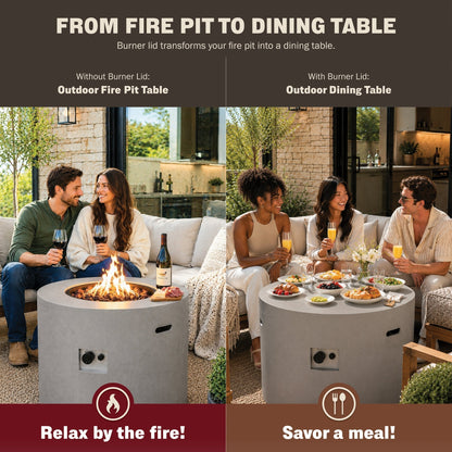 Loren 32" Outdoor Alloy Steel Fire Pit Table for Patio