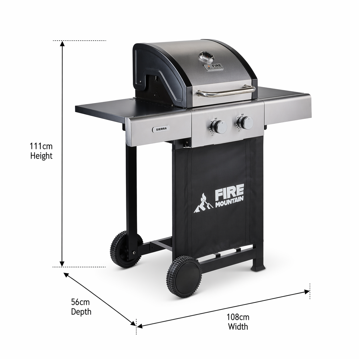 Fire Mountain Sierra 2 Burner Stainless Steel Gas BBQ