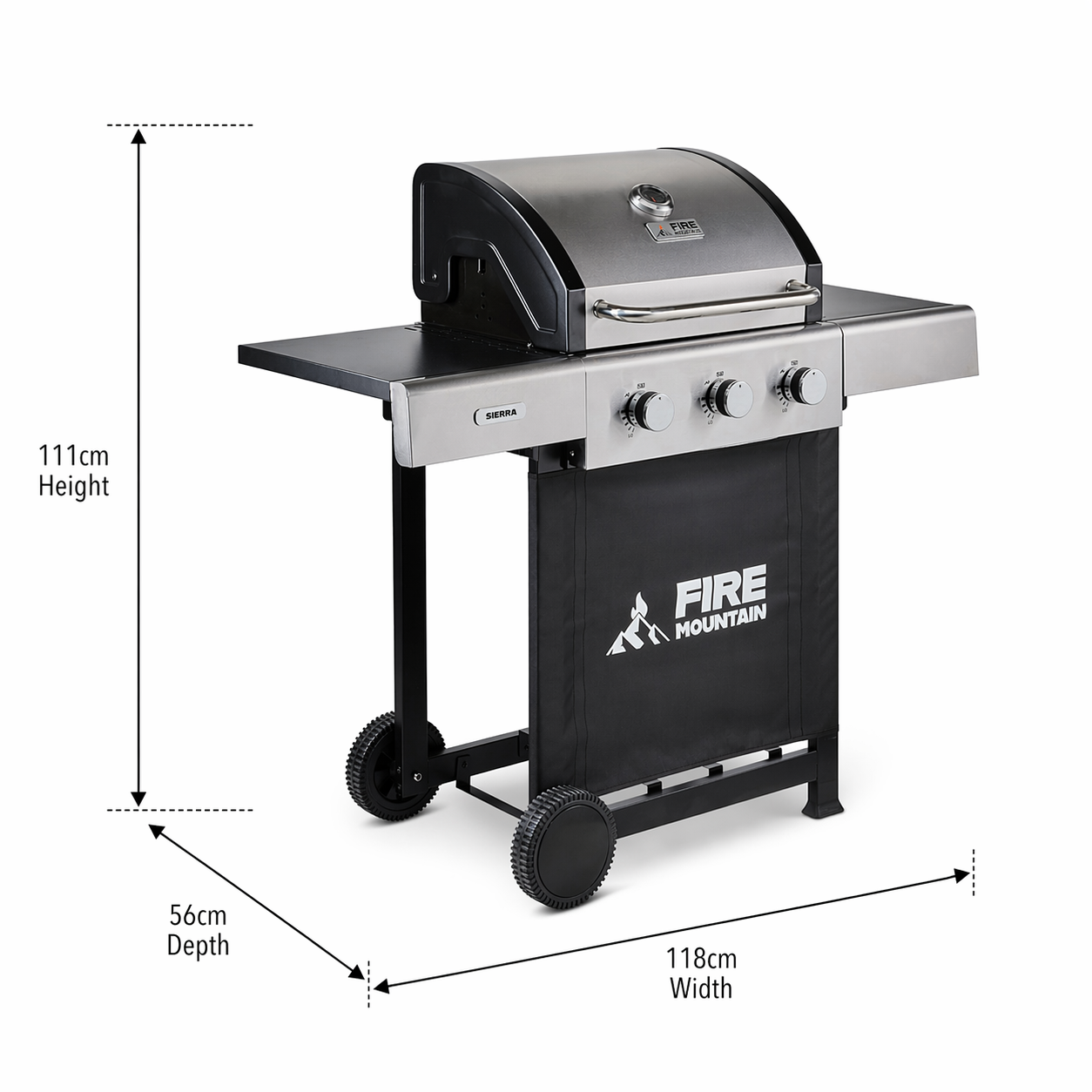 Fire Mountain Sierra 3 Burner Stainless Steel Gas BBQ