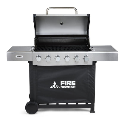 Fire Mountain Sierra 6 Burner Stainless Steel Gas BBQ