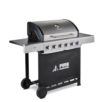 Fire Mountain Sierra 6 Burner Stainless Steel Gas BBQ