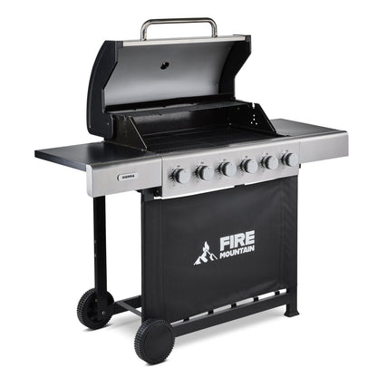 Fire Mountain Sierra 6 Burner Stainless Steel Gas BBQ