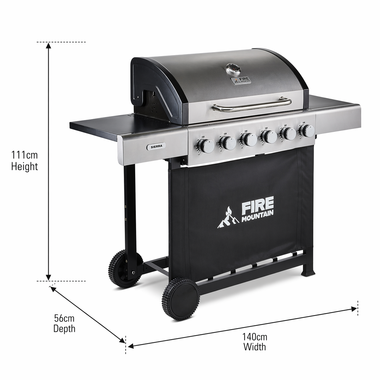 Fire Mountain Sierra 6 Burner Stainless Steel Gas BBQ