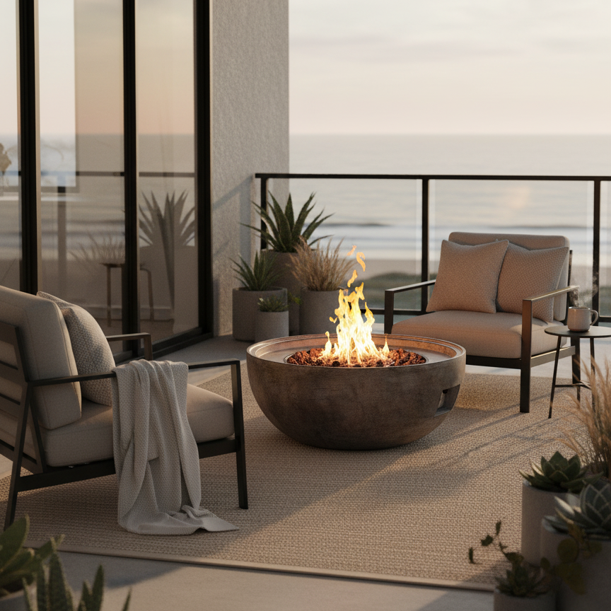 Stonebridge 31-Inch Concrete Fire Pit Bowl