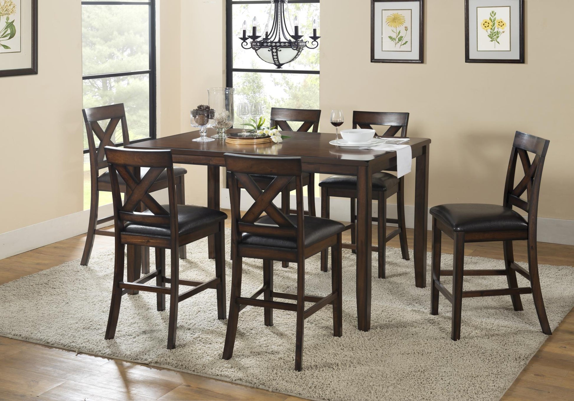Monterey Counter Height 7-Pieces Indoor Dining Set