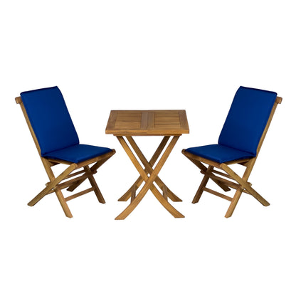 Leona 3PC Foldable Bistro Set - Teakwood