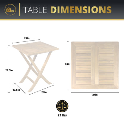 Leona 3PC Foldable Bistro Set - Teakwood