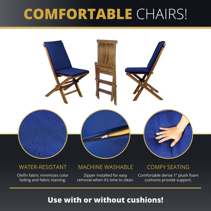 Leona 3PC Foldable Bistro Set - Teakwood