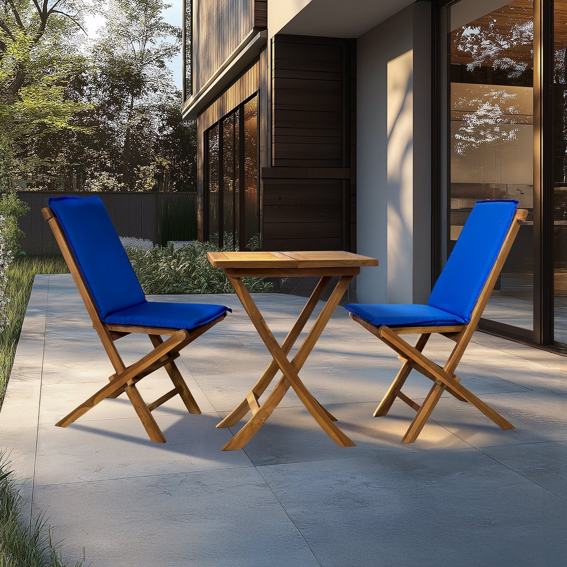 Leona 3PC Foldable Bistro Set - Teakwood