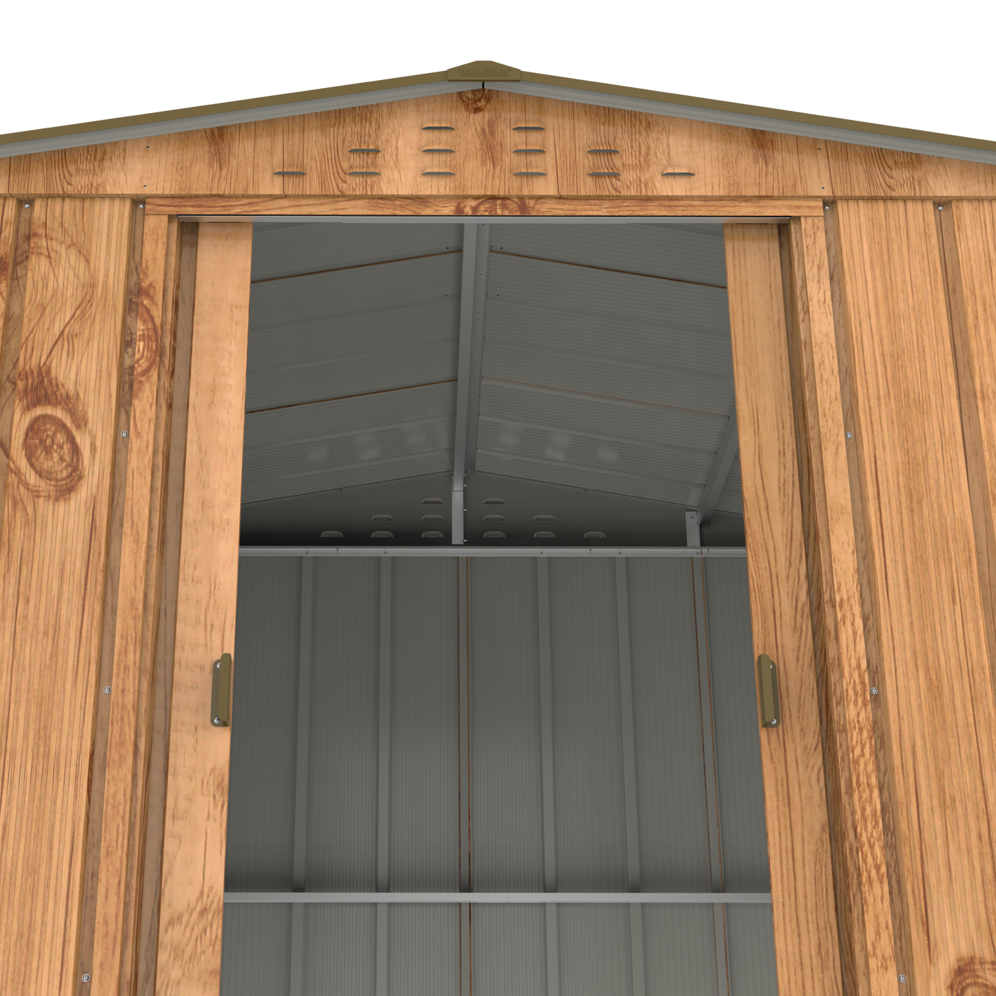 Duramax TOP 2.52 x 1.74 m Metal Shed - Woodgrain