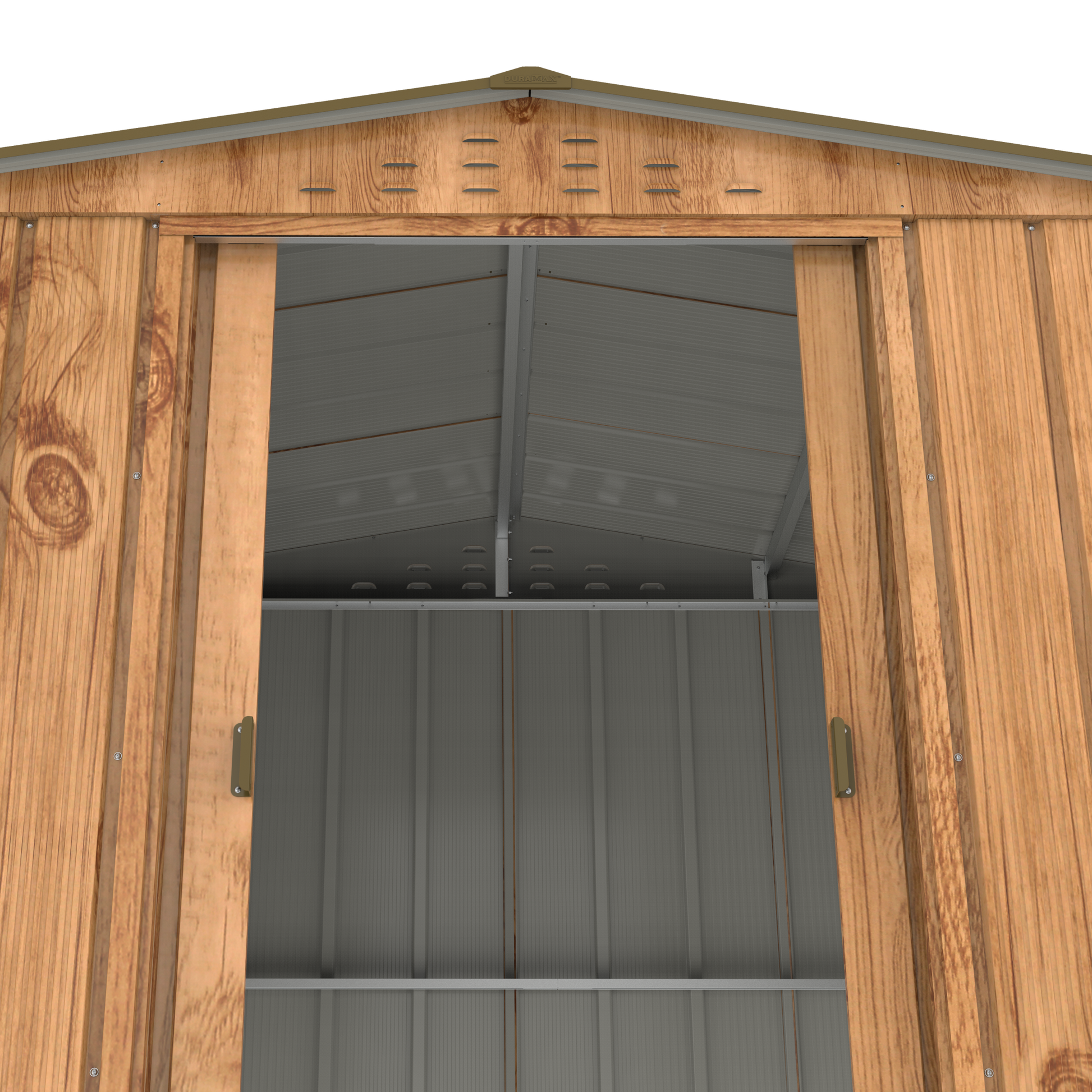 Duramax TOP 2.52 x 1.74 m Metal Shed - Woodgrain