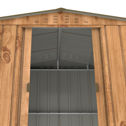 Duramax TOP 2.52 x 1.74 m Metal Shed - Woodgrain