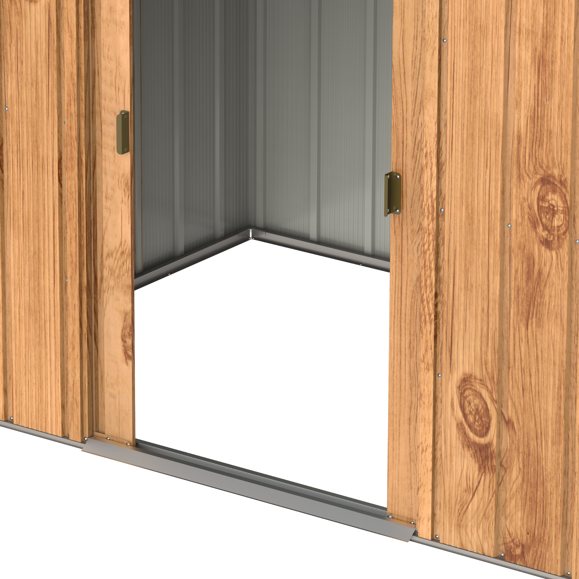 Duramax TOP 2.52 x 1.74 m Metal Shed - Woodgrain