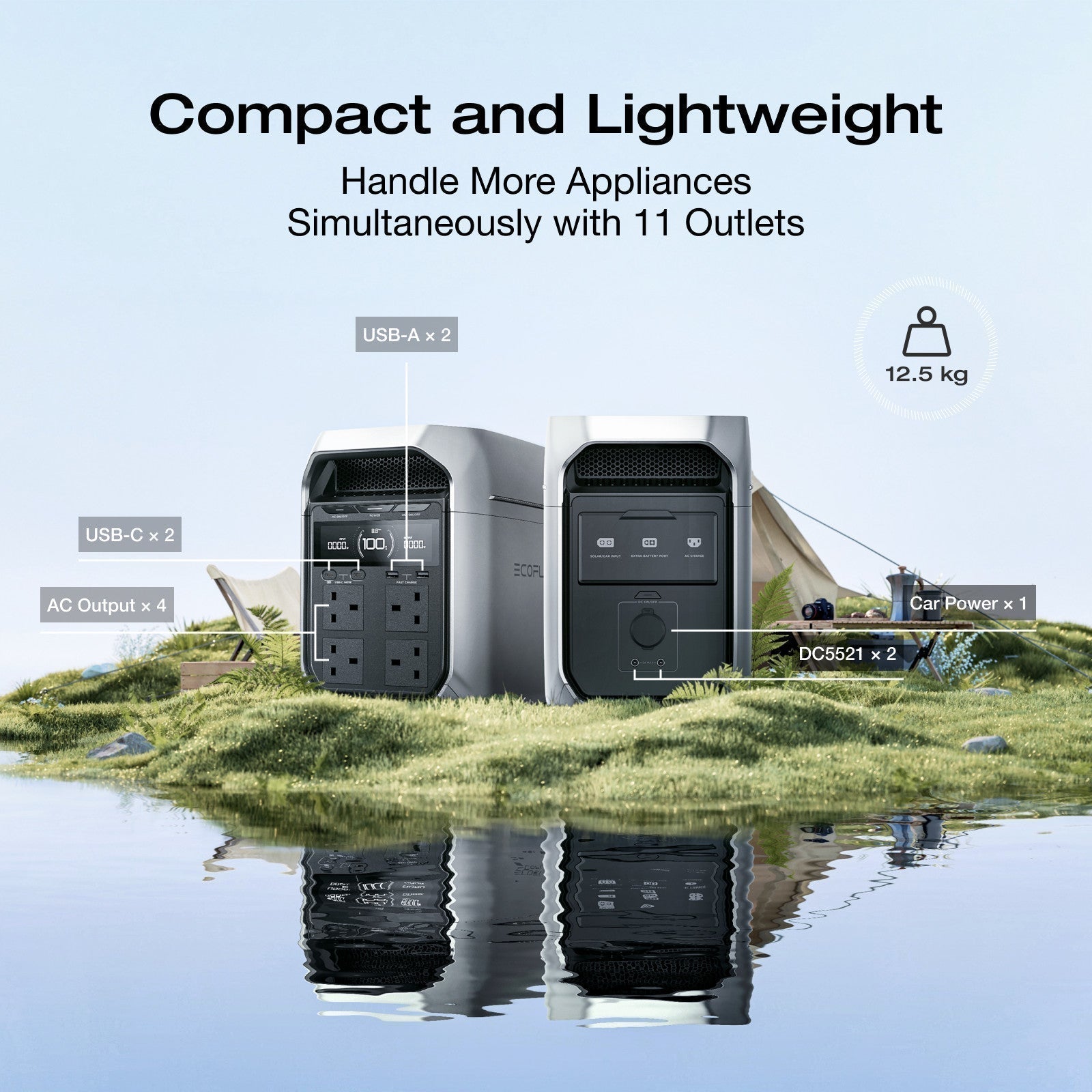 ECOFLOW Refurbished DELTA 3 PLUS 1024Wh Portable Power Station LFP Solar Battery
