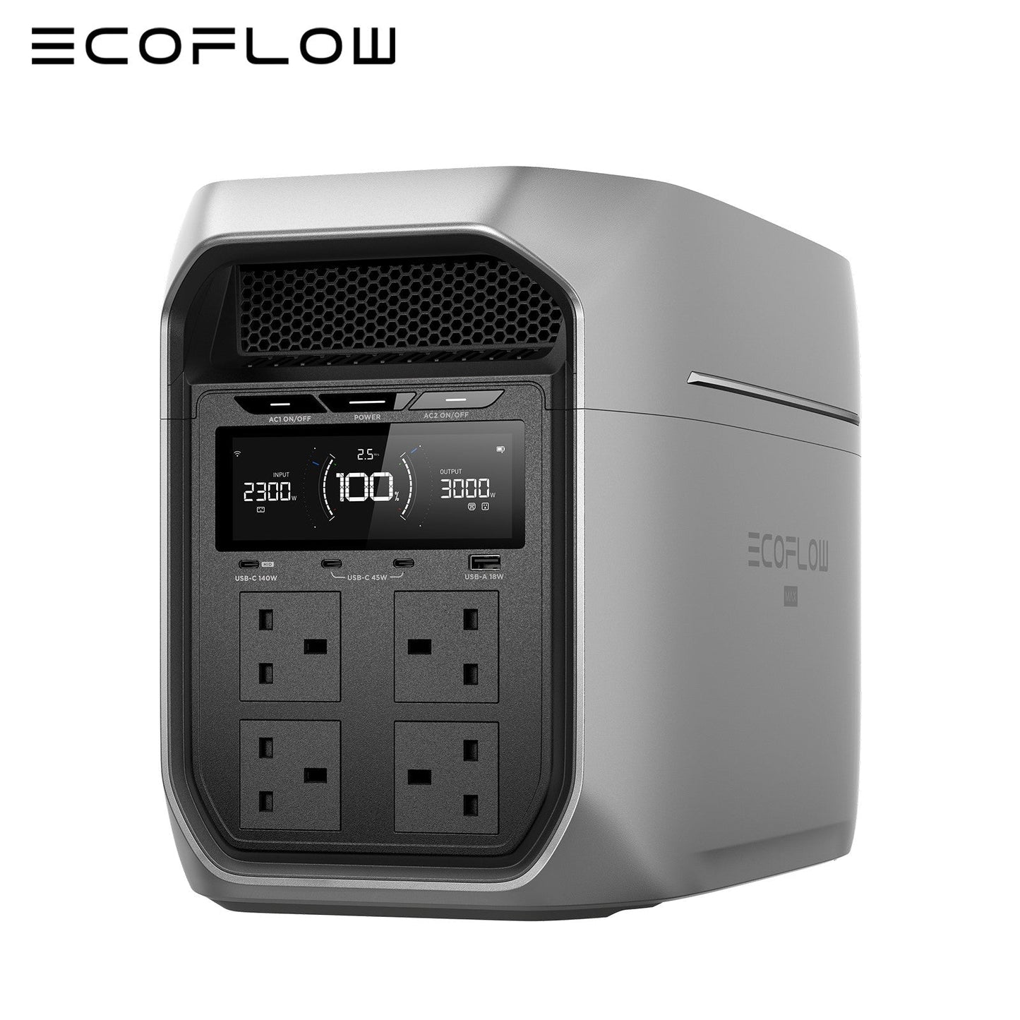 ECOFLOW DELTA 3 Max Plus 2048Wh Portable Power Station 400W Foldable Solar Panel
