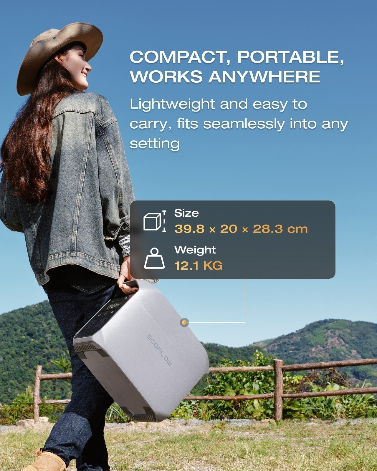 ECOFLOW DELTA 3 Classic Portable Power Station 1024Wh LFP Solar Battery 1800W AC