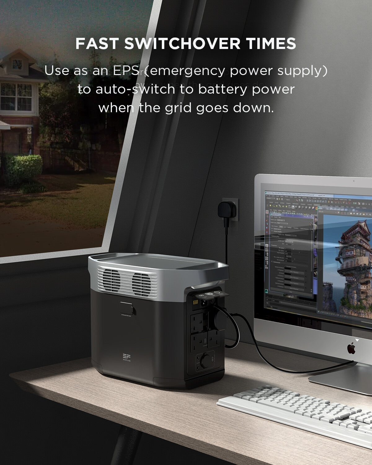ECOFLOW DELTA 2 Portable LFP Power Station 1024Wh X-boost 2400W Solar Generator